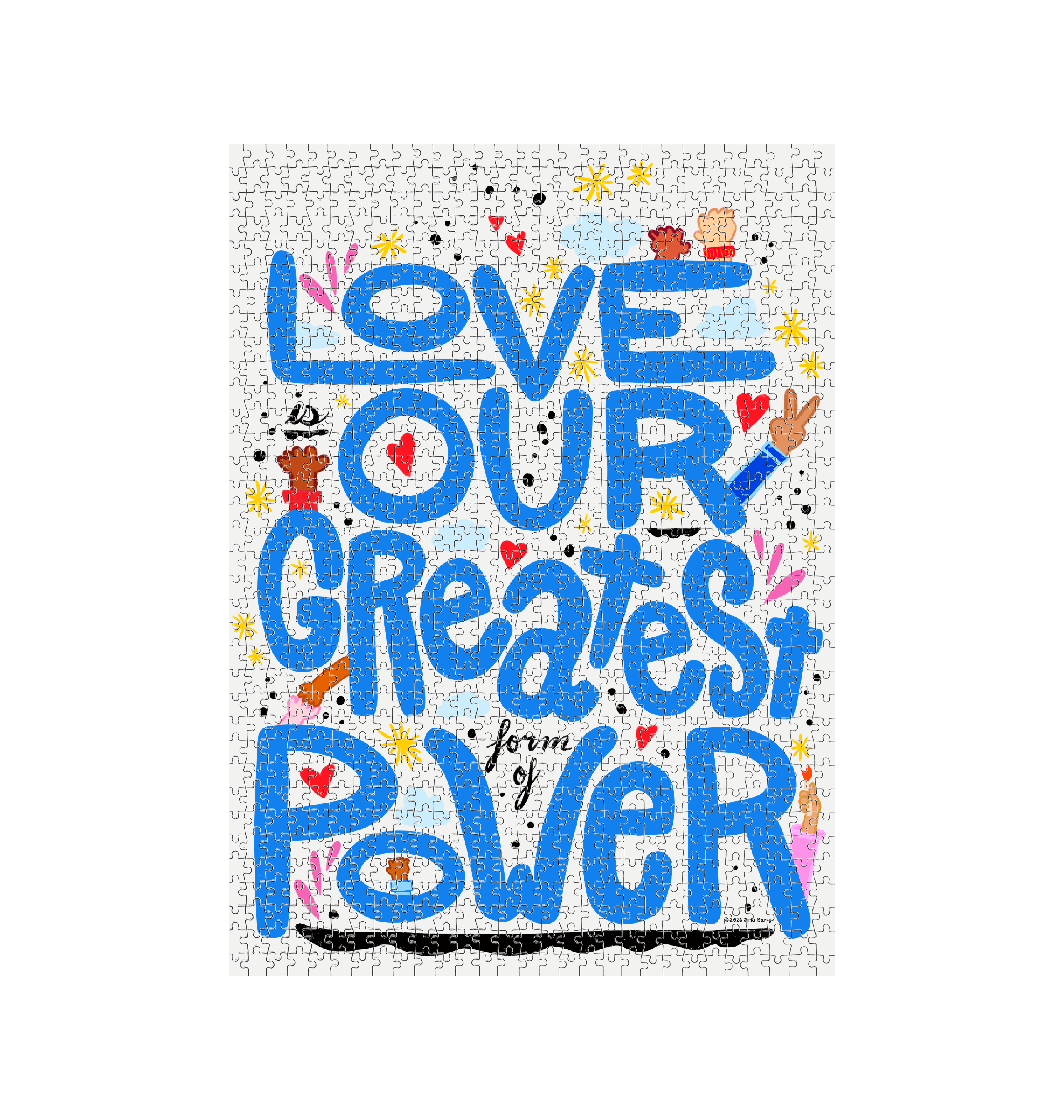 "Love is Our Greatest Form of Power" 100% Recycled Vertical Puzzle (Blue)
