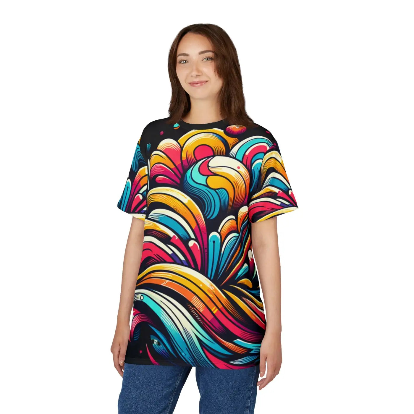 Abstract Brush Strokes Tee – Eco-friendly - Dipaliz