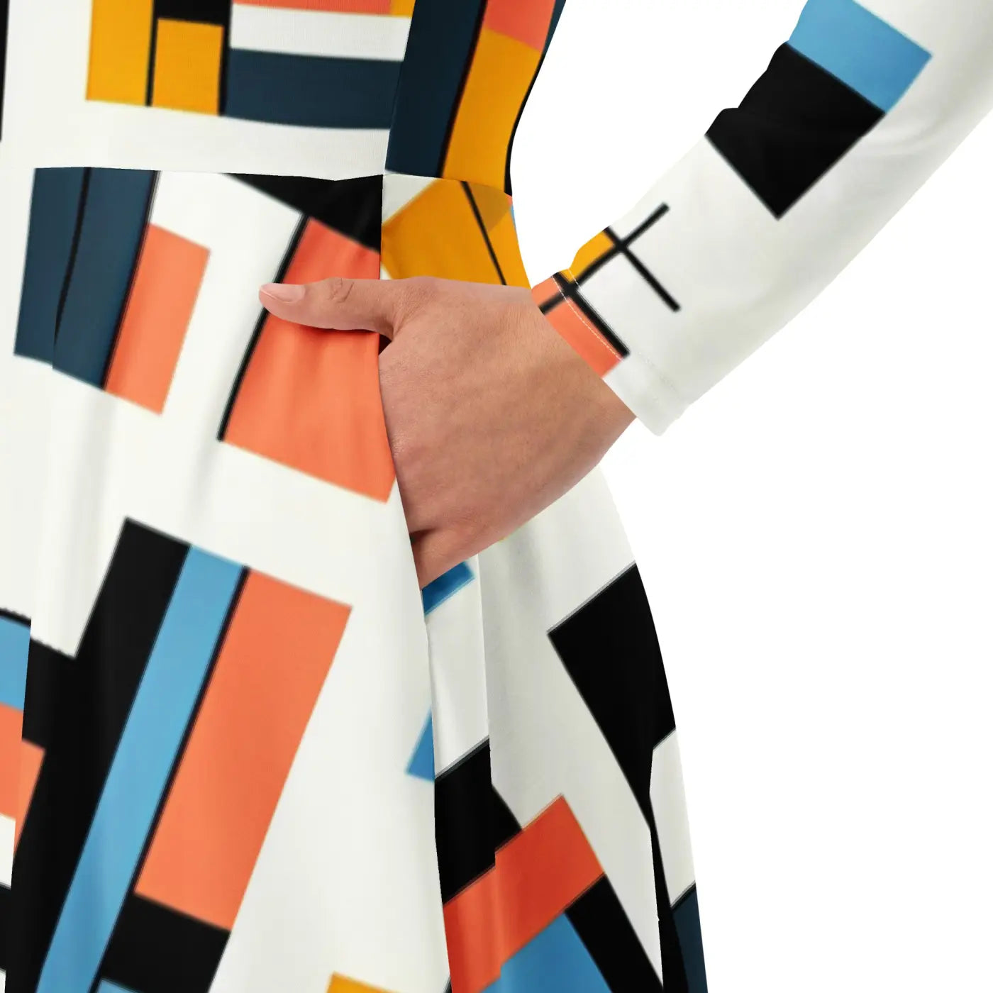 Abstract Pattern Midi Dress – Eco-friendly Cotton - Dipaliz