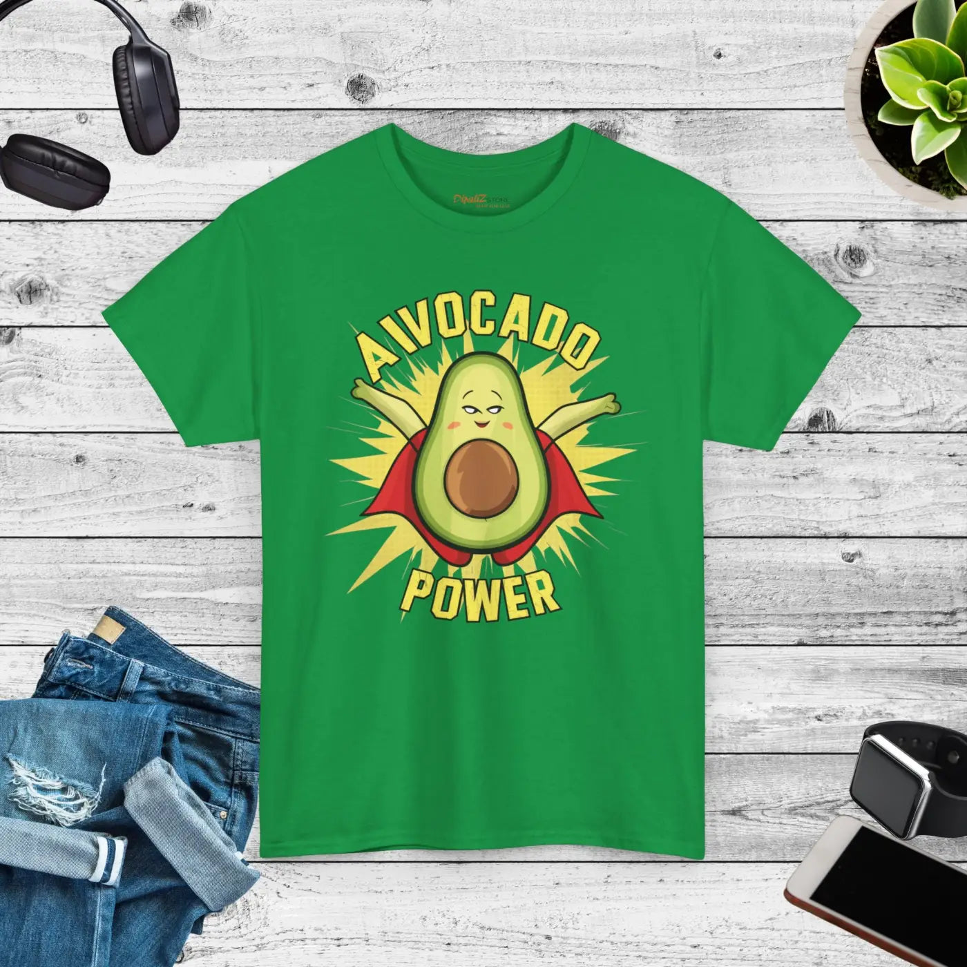 Avocado Power T-shirt – Eco-friendly Cotton - Dipaliz