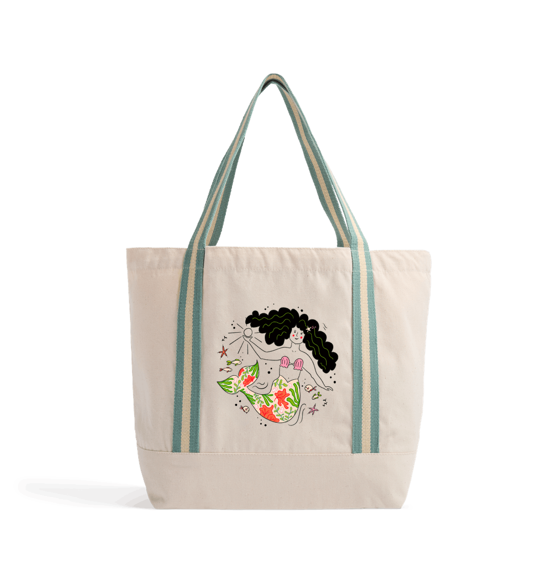 Mermaid Organic Beach Tote Bag (Harvest)