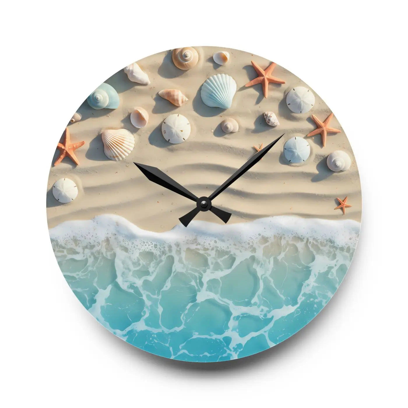 Beach Shore Acrylic Wall Clock – Coastal Decor - Dipaliz