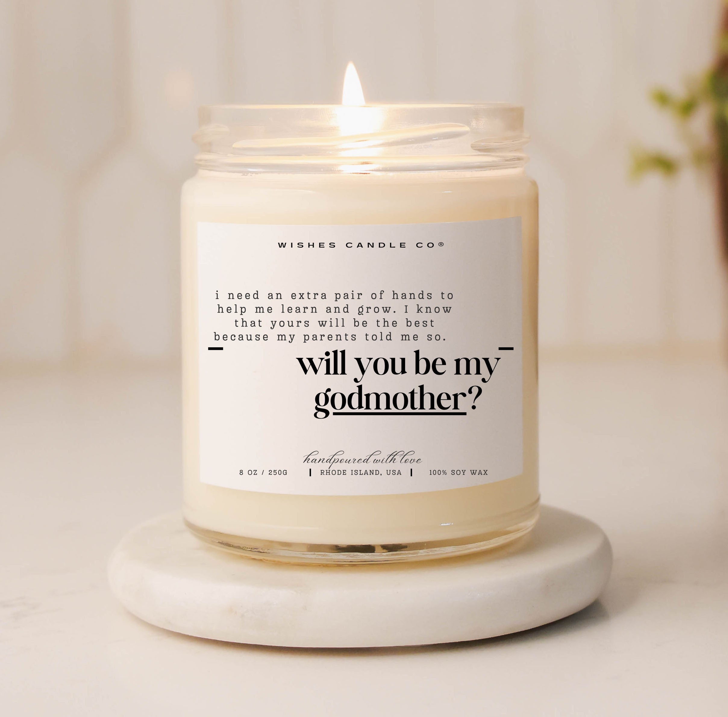 Extra Pair of Hands Will You Be My Godmother Soy Candle