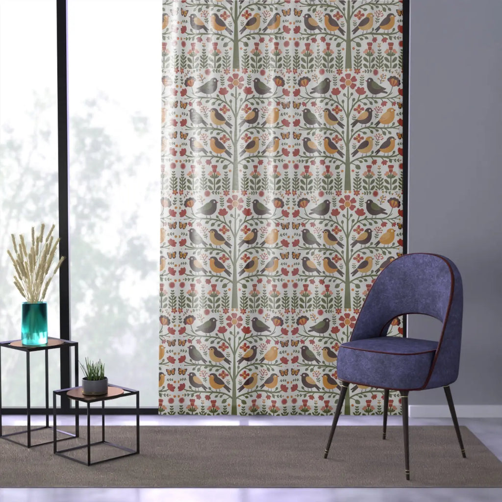 Cozy Bird Curtains – Eco-friendly Polyester 50x84 - Dipaliz