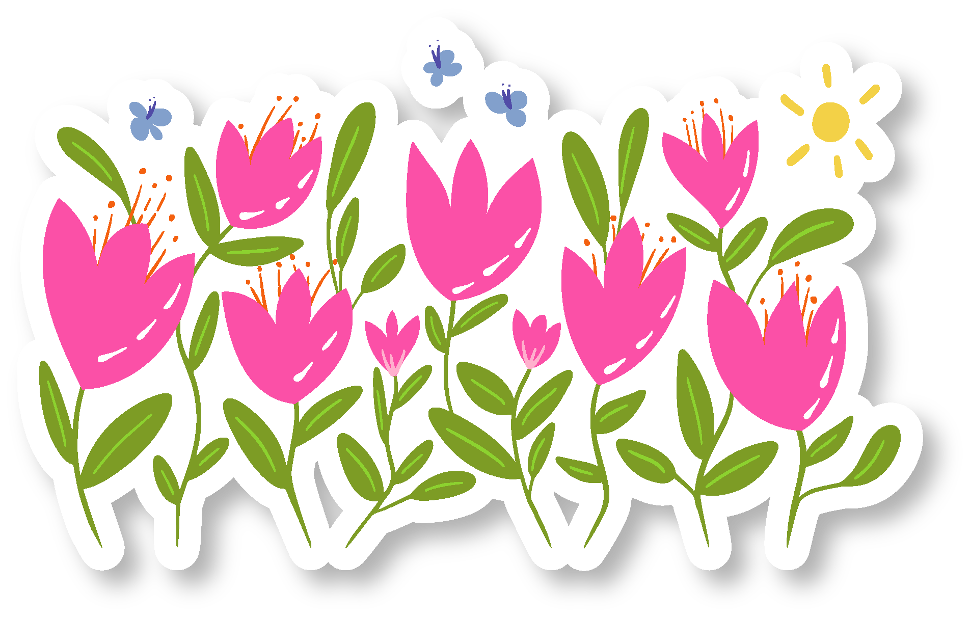 "Grow & Bloom" Assorted Hand-Drawn Adorable Individual Stickers (S, M, L)