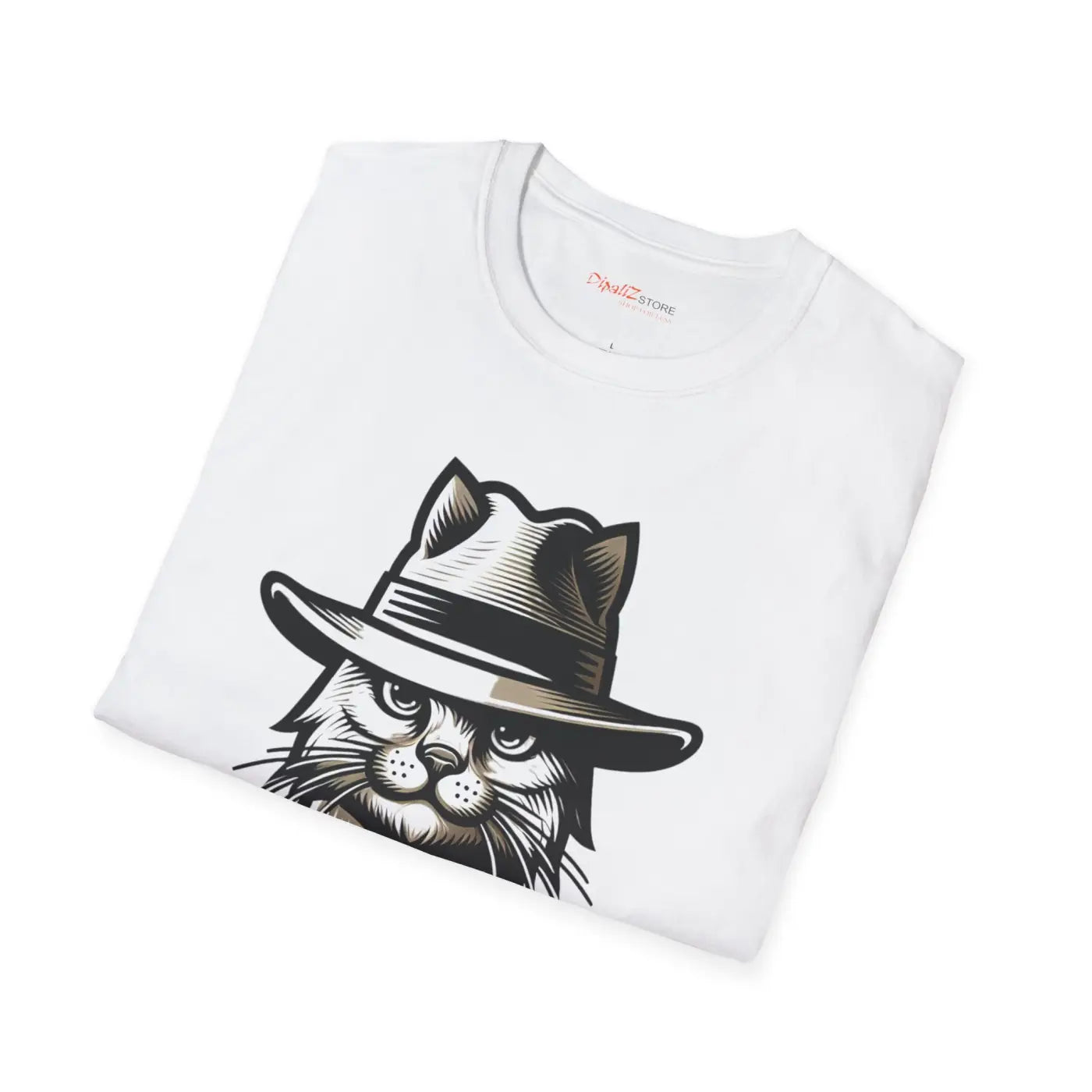 Cat with a Hat Cotton Tee – Eco-friendly Clothing - Dipaliz