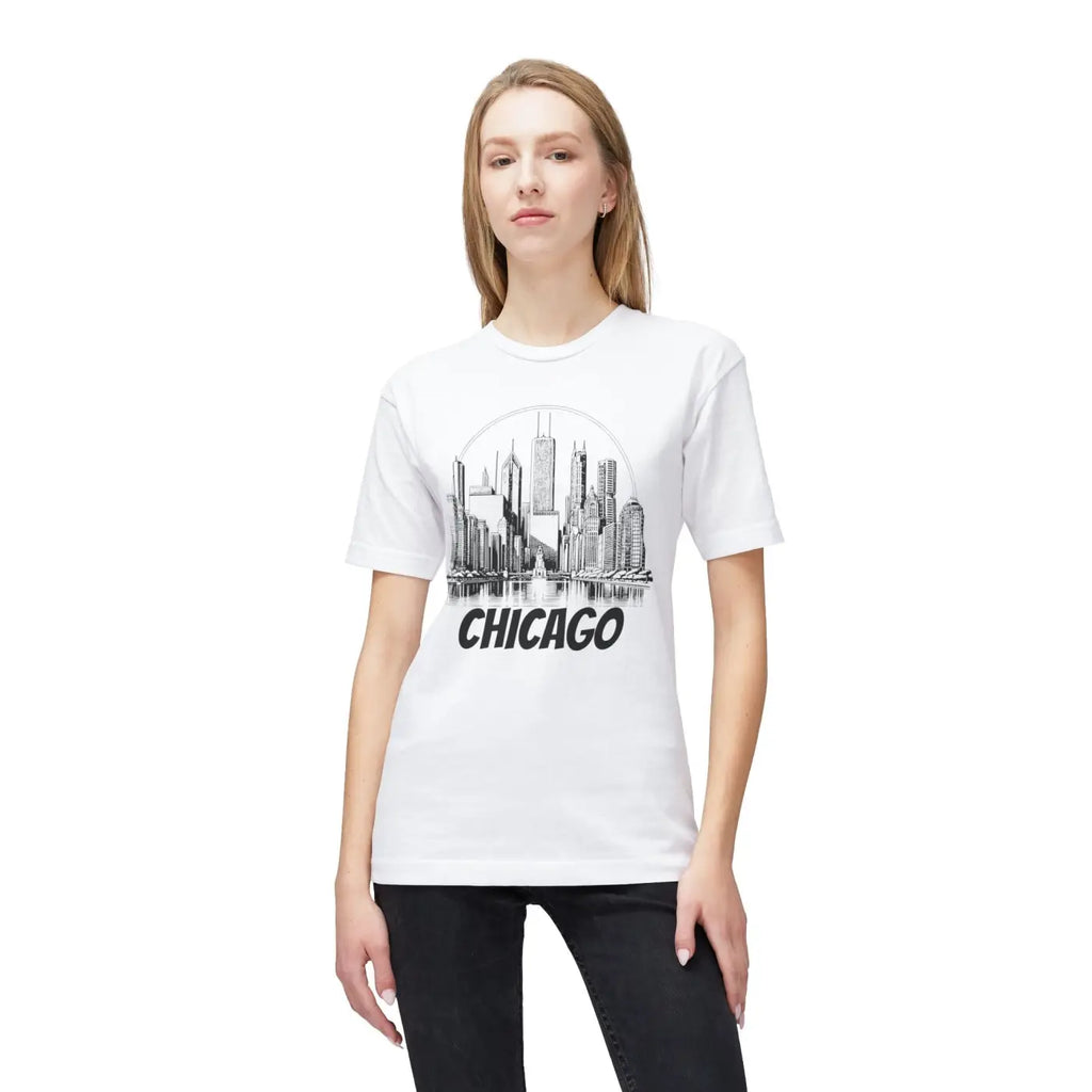 Chicago City Skyline Cotton Tee – Eco Friendly - Dipaliz
