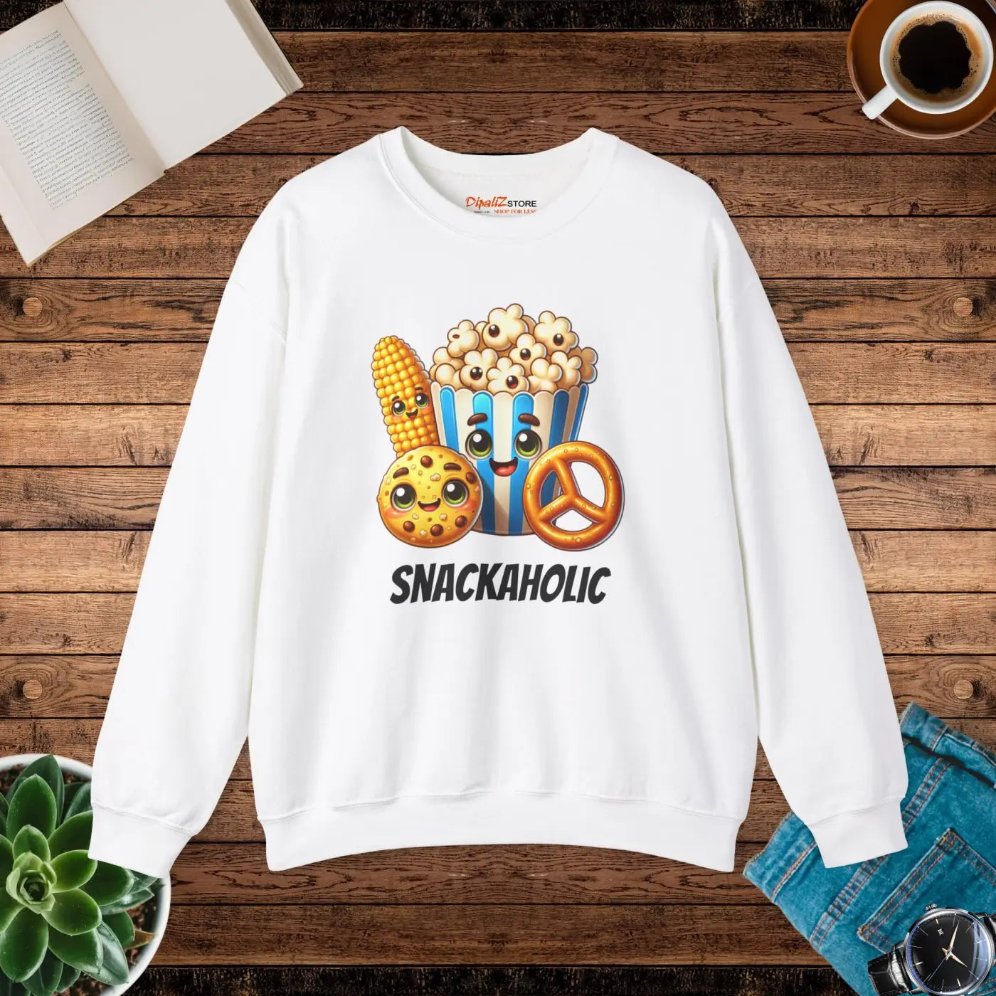 Snackaholic Crewneck Sweatshirt – Eco-friendly - Dipaliz