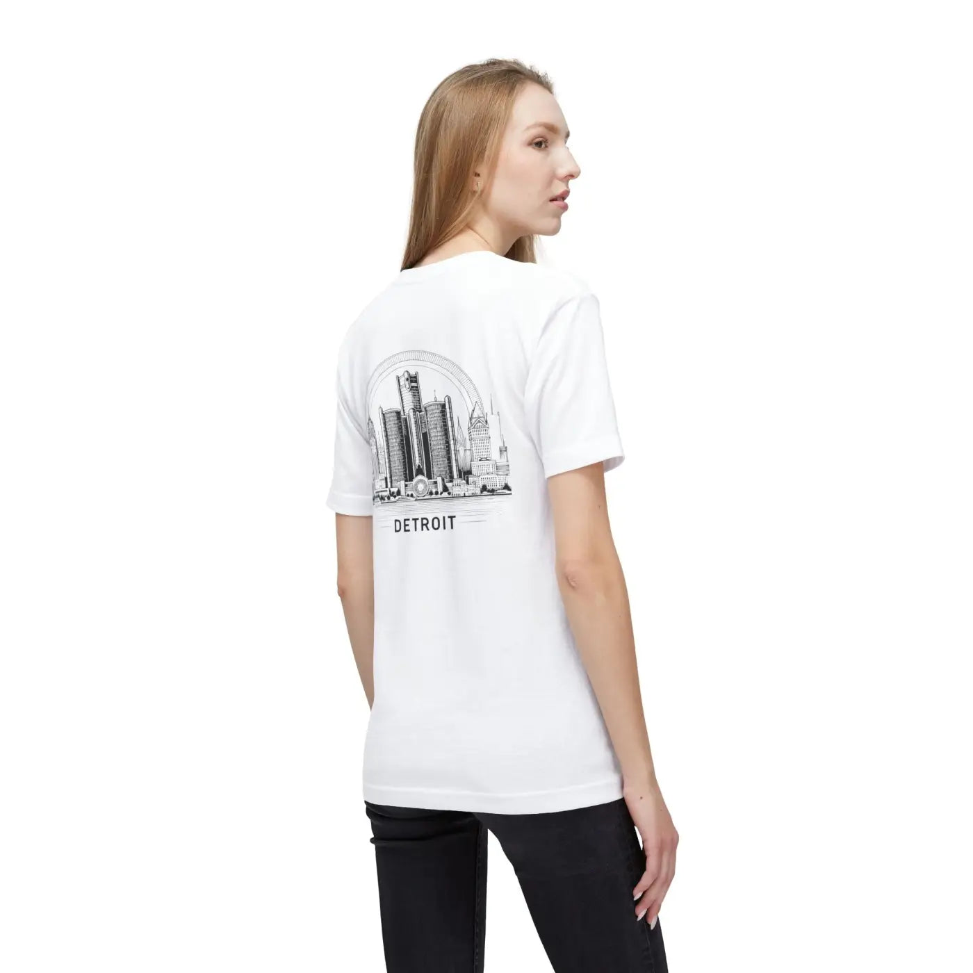 Detroit City Skyline Cotton Tee – Eco-friendly - Dipaliz
