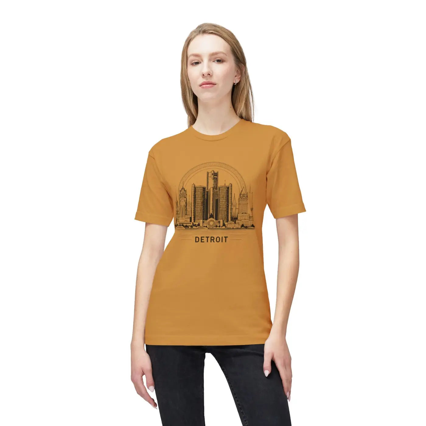 Detroit City Skyline Cotton Tee – Eco-friendly - Dipaliz