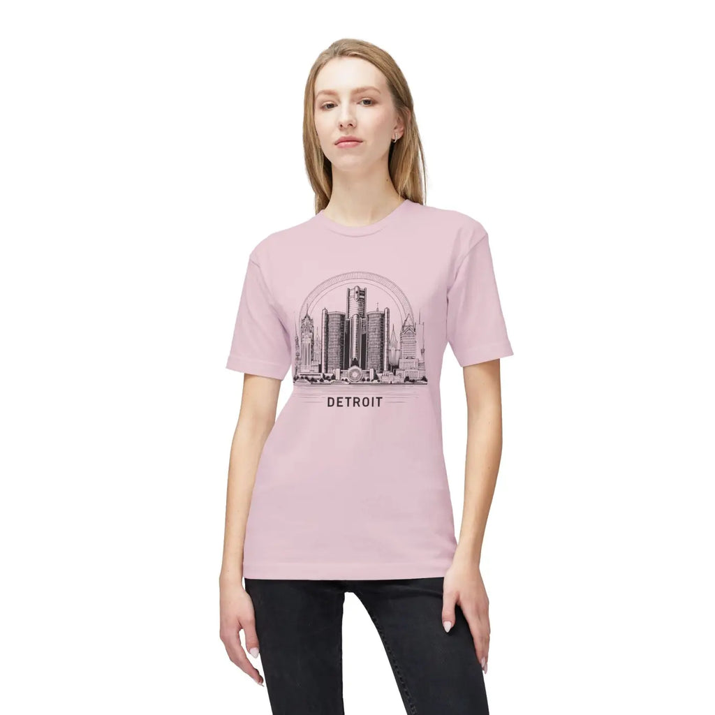 Detroit City Skyline Cotton Tee – Eco-friendly - Dipaliz
