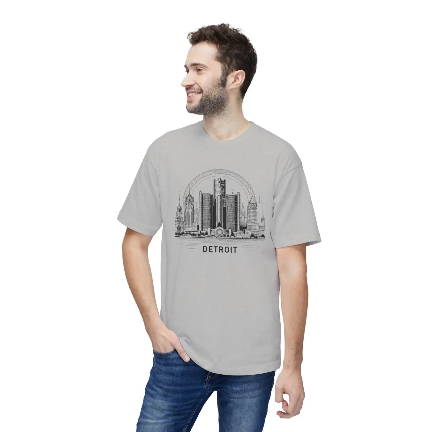 Detroit City Skyline Cotton Tee – Eco-friendly - Dipaliz