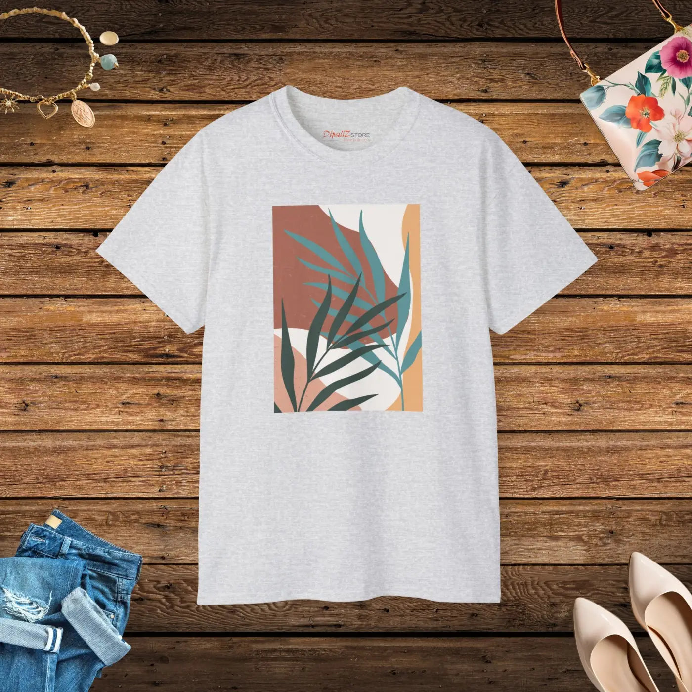Abstract Foliage Ultra Cotton Tee - Eco-friendly - Dipaliz