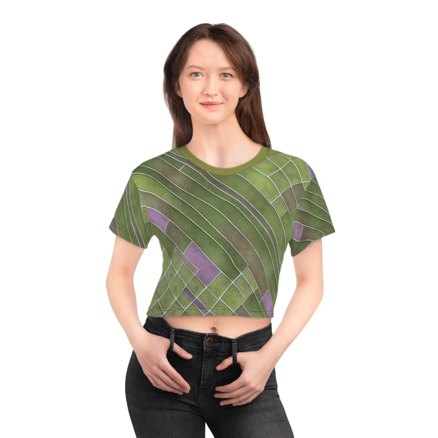 Abstract Pattern Crop Tee – Eco Friendly Top - Dipaliz