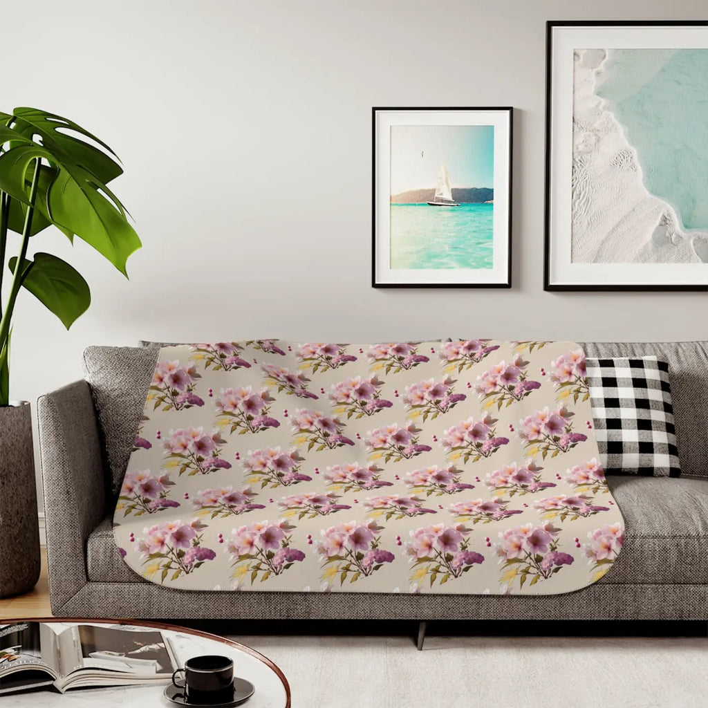 Floral Sherpa Blanket – Eco-friendly Two Colors - Dipaliz
