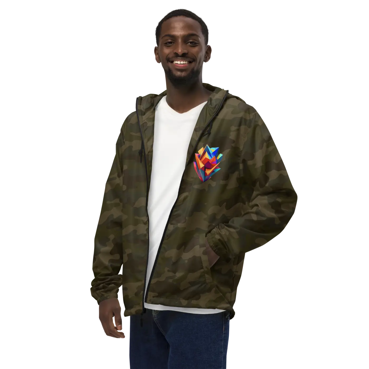 Geometric Pattern Zip Jacket – Eco-friendly Clothing - Dipaliz