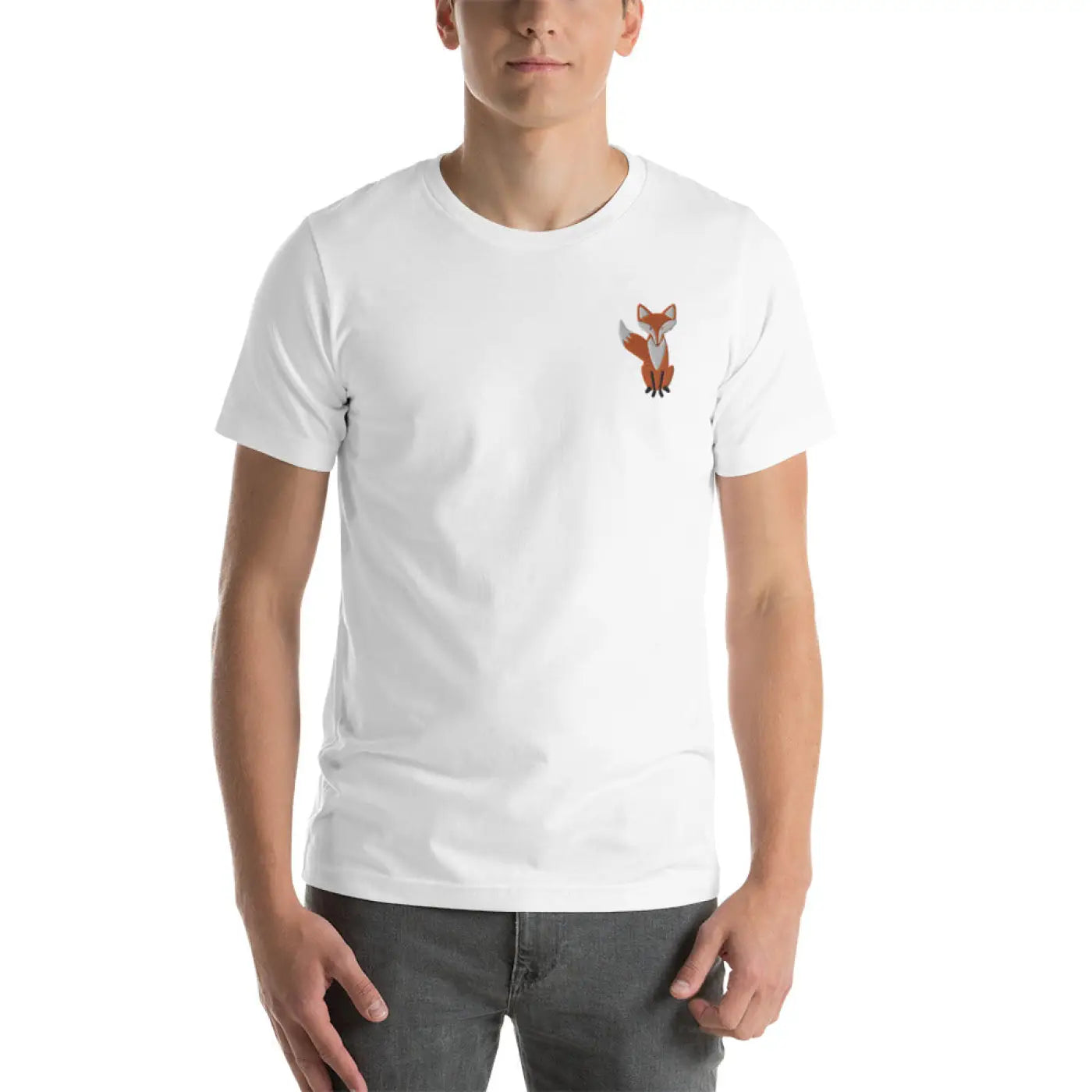Embroidered Fox T-shirt – Eco-friendly Cotton - Dipaliz