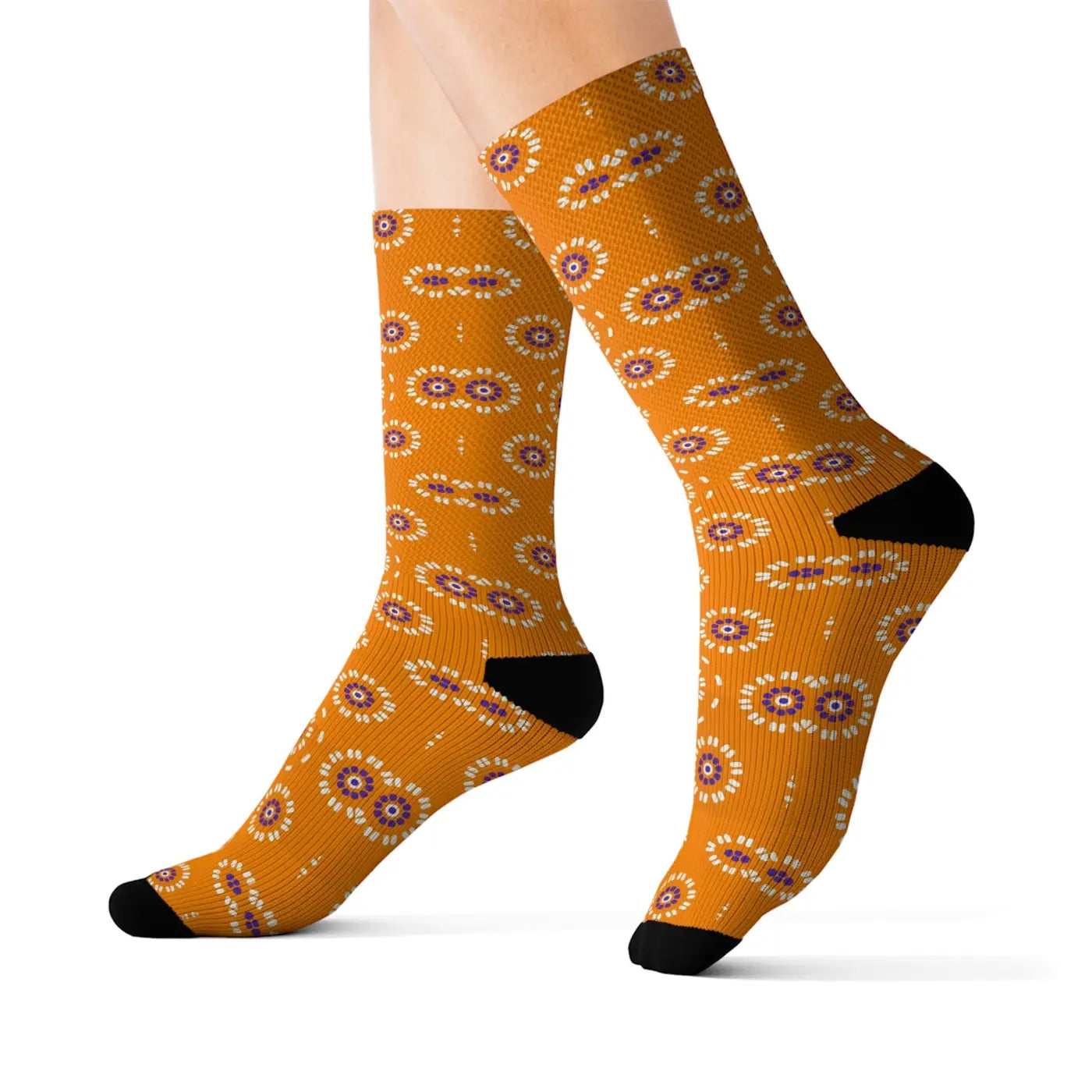 Floral Pattern Sublimation Socks – Eco-friendly - Dipaliz