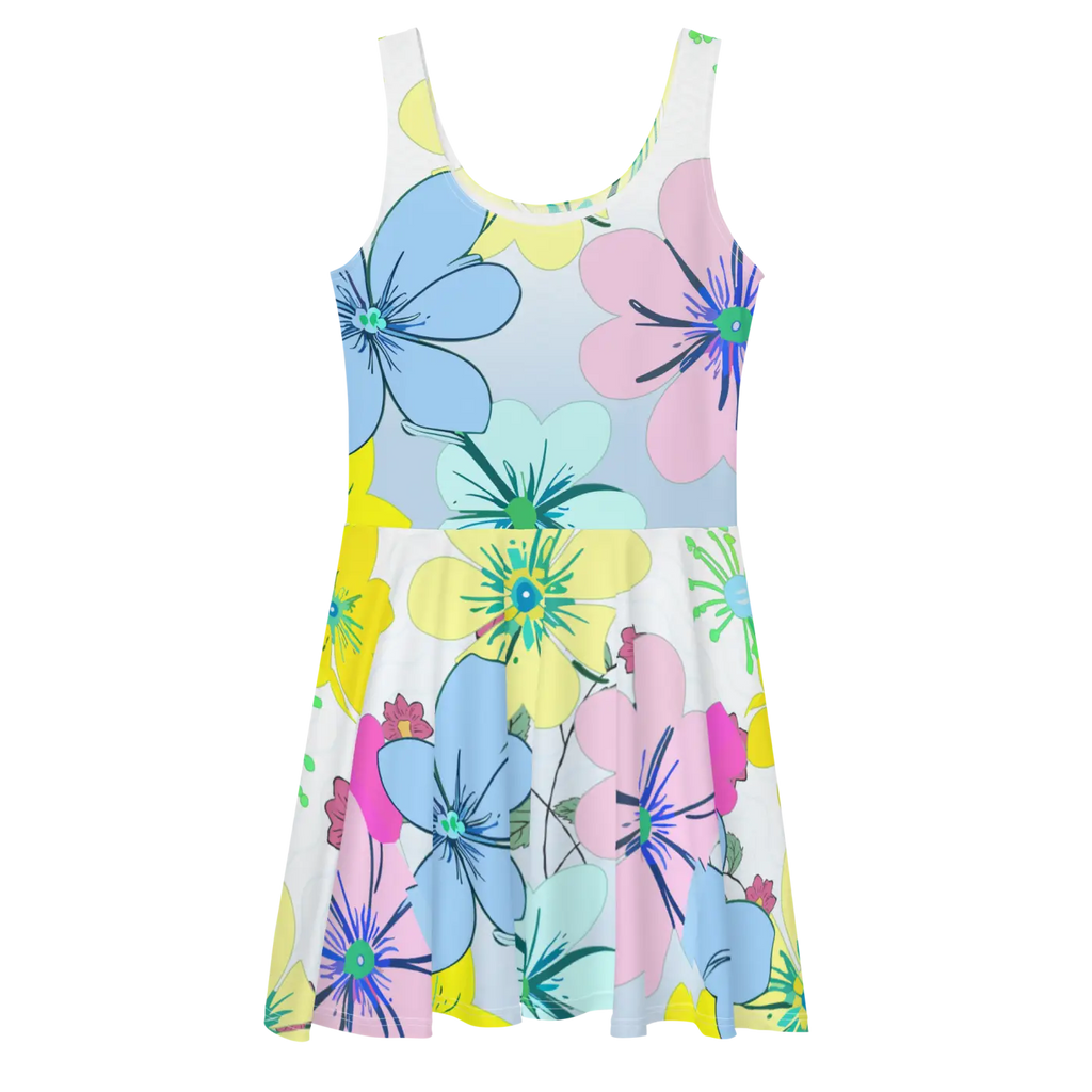 Floral Skater Dress – Eco-friendly Party Style - Dipaliz