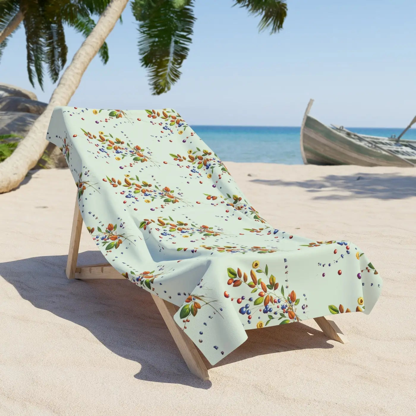 Flower Branches Beach Towel – Eco-friendly - Dipaliz