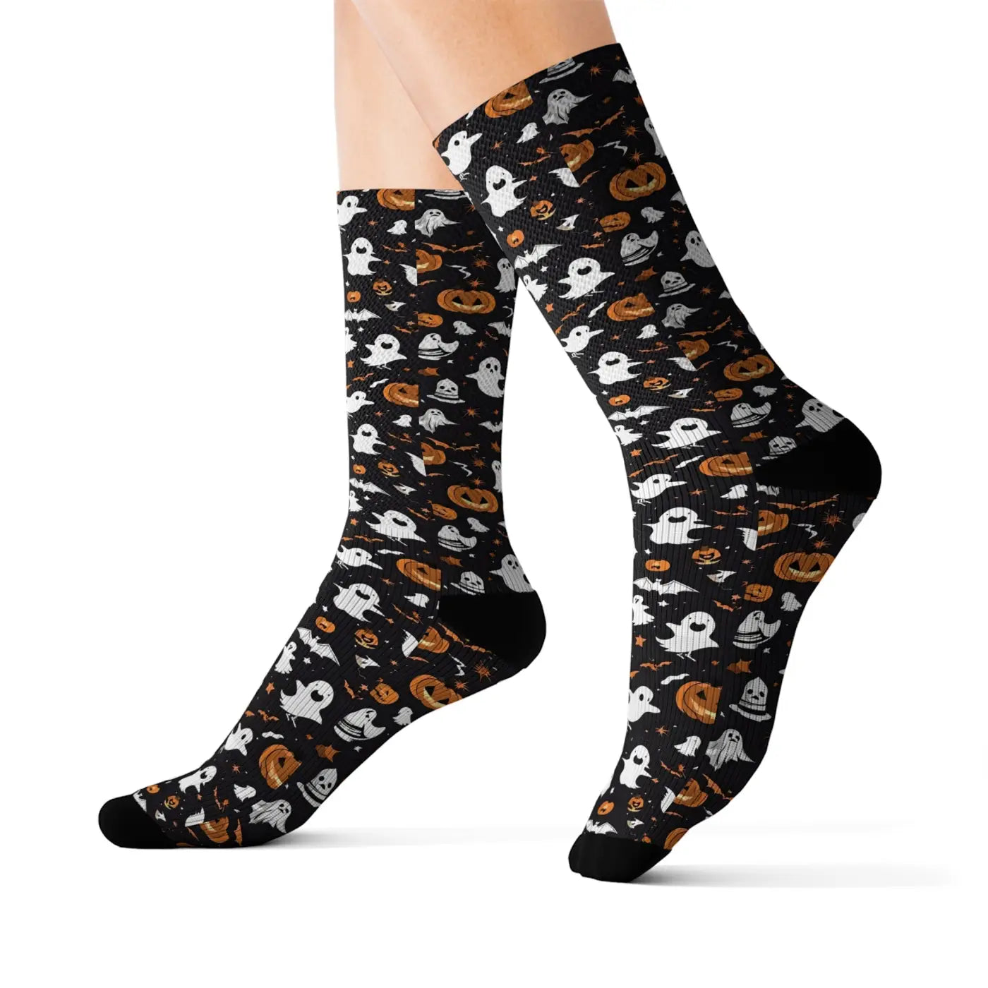 Ghosts Pumpkin Sublimation Socks – Eco-friendly - Dipaliz