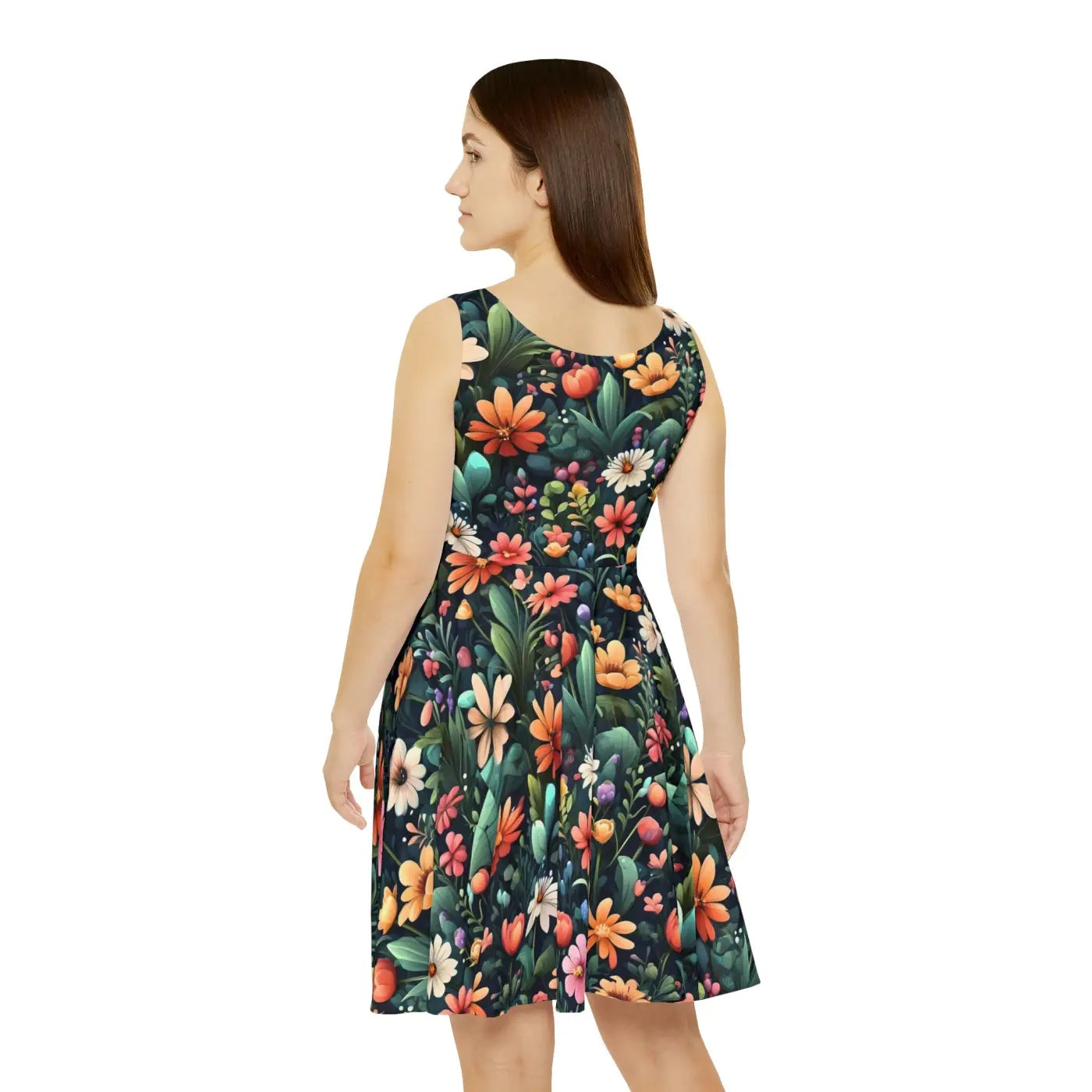Large Flowers Skater Dress – Eco Friendly – Dipaliz