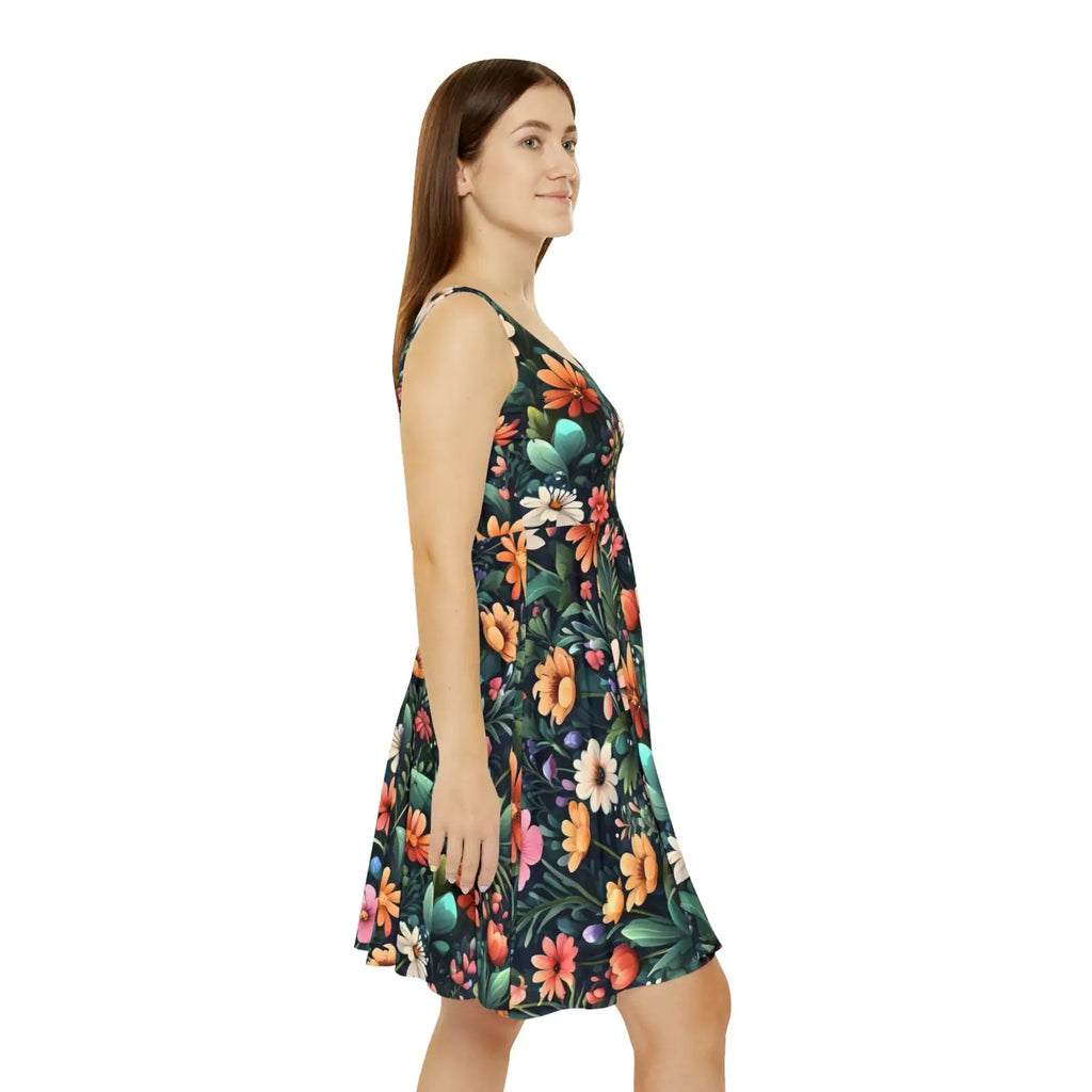 Large Flowers Skater Dress – Eco Friendly – Dipaliz