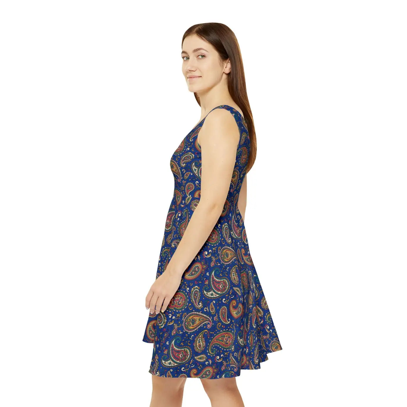 Paisley Pattern Skater Dress – Eco Friendly - Dipaliz