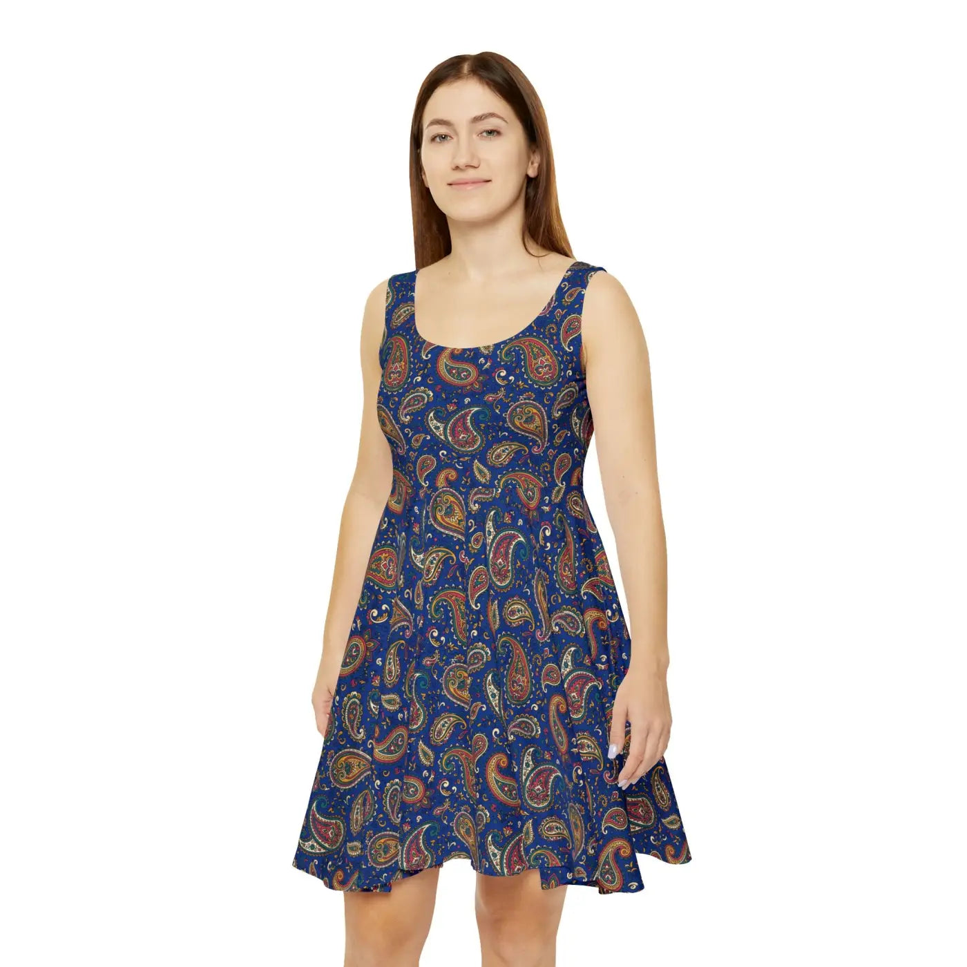 Paisley Pattern Skater Dress – Eco Friendly - Dipaliz