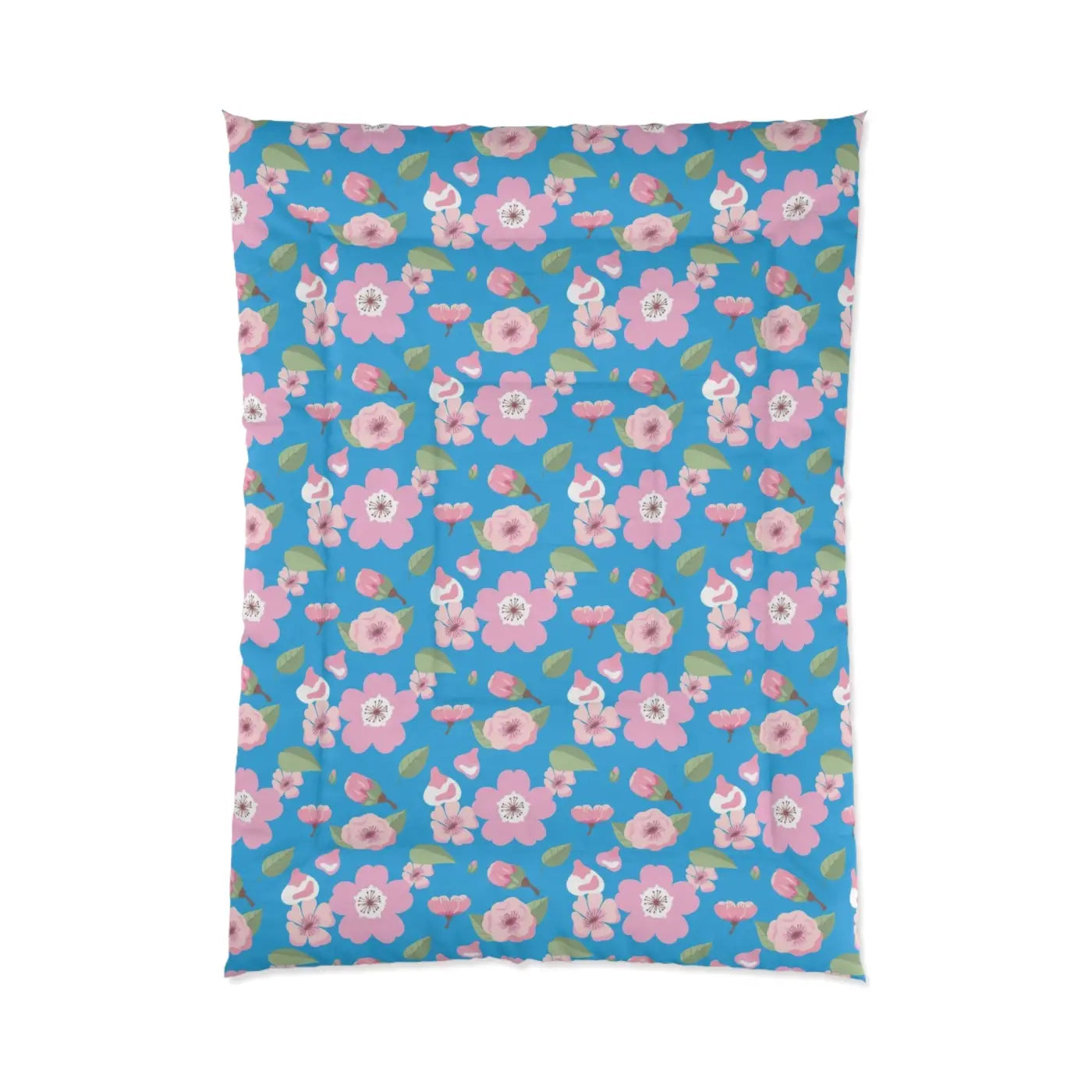 Pink Flora Comforter Blue Print Eco-friendly - Dipaliz