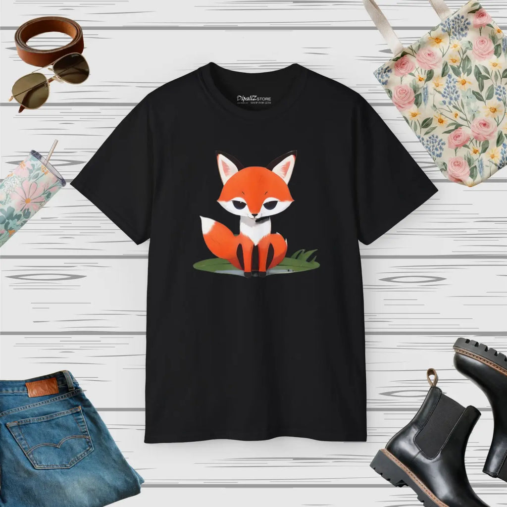 Red Fox Ultra Cotton Tee – Eco-friendly Top - Dipaliz