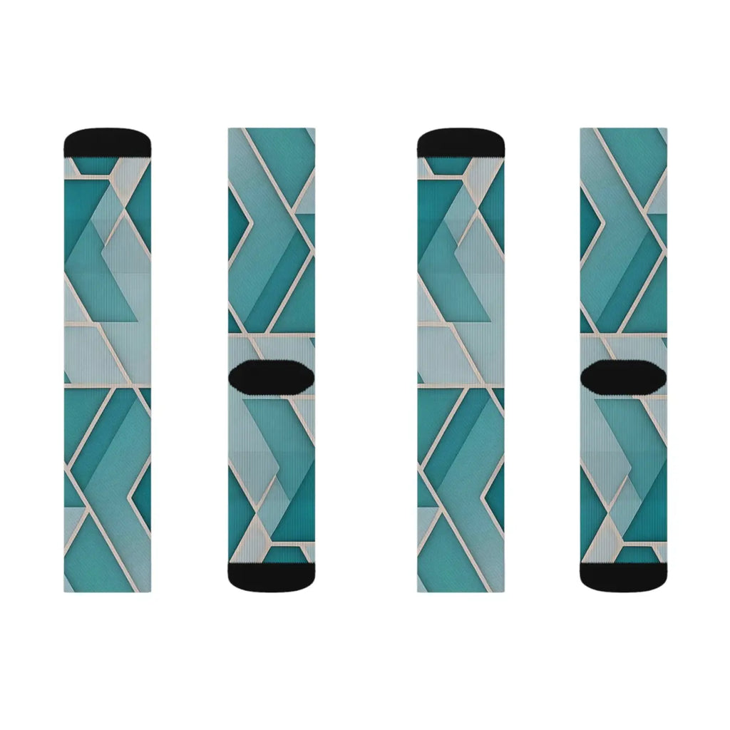 Teal Abstract Pattern Socks – Eco Friendly - Dipaliz