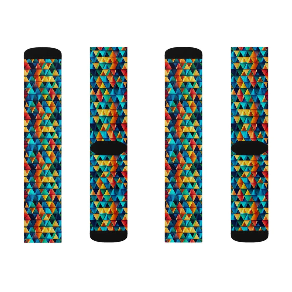 Bold Triangles Sublimation Socks – Eco-friendly - Dipaliz