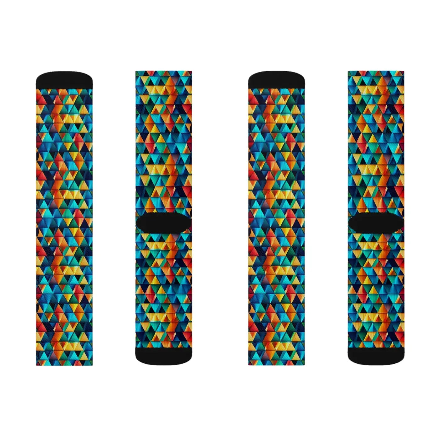 Bold Triangles Sublimation Socks – Eco-friendly - Dipaliz
