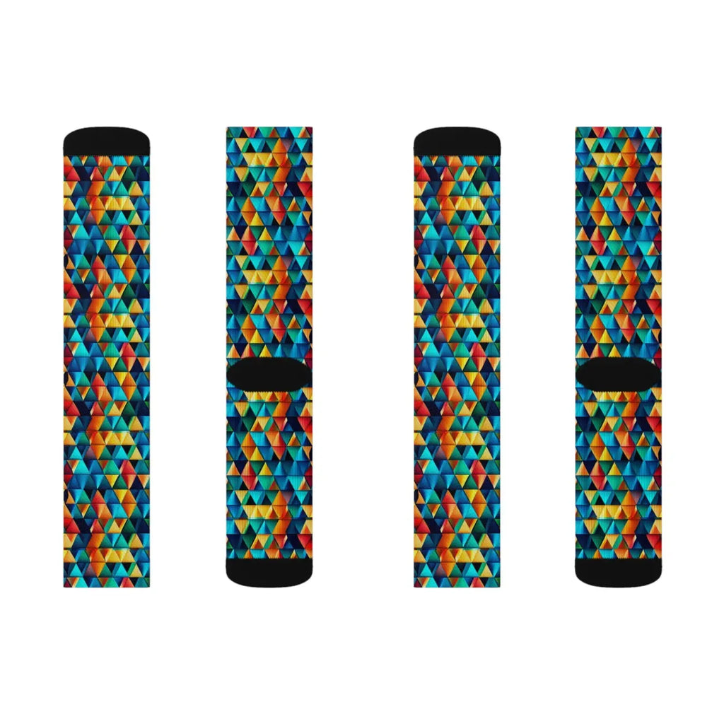 Bold Triangles Sublimation Socks – Eco-friendly - Dipaliz