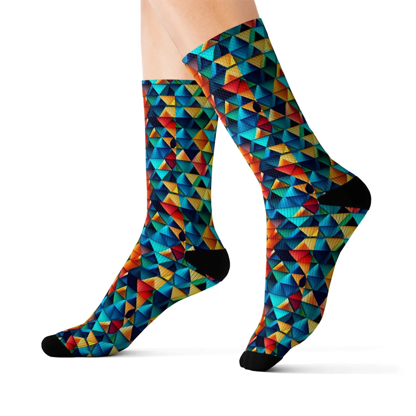 Bold Triangles Sublimation Socks – Eco-friendly - Dipaliz
