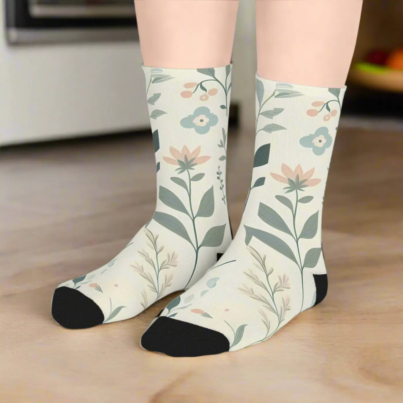Vibrant Floral Socks – Eco-friendly Women’s Clothing - Dipaliz
