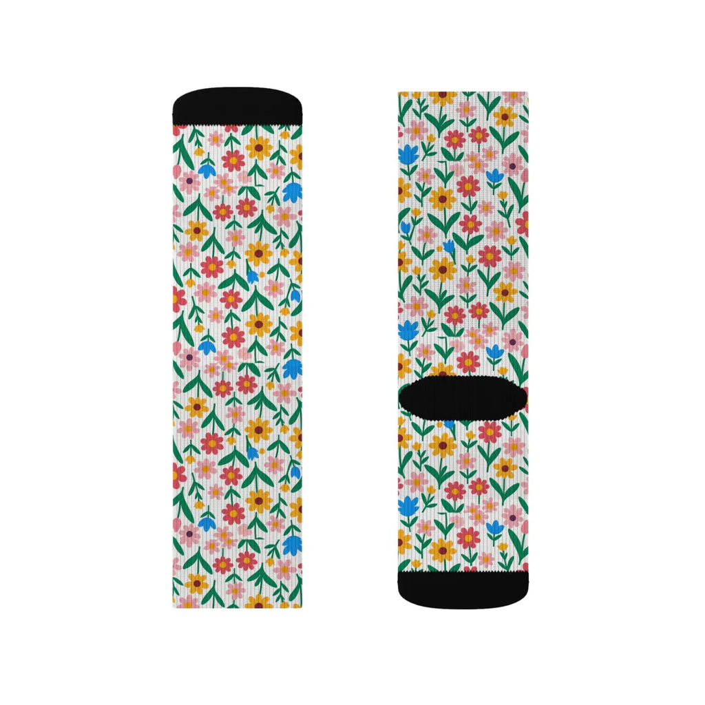 Floral Print Socks – Eco-friendly Women’s Clothing - Dipaliz