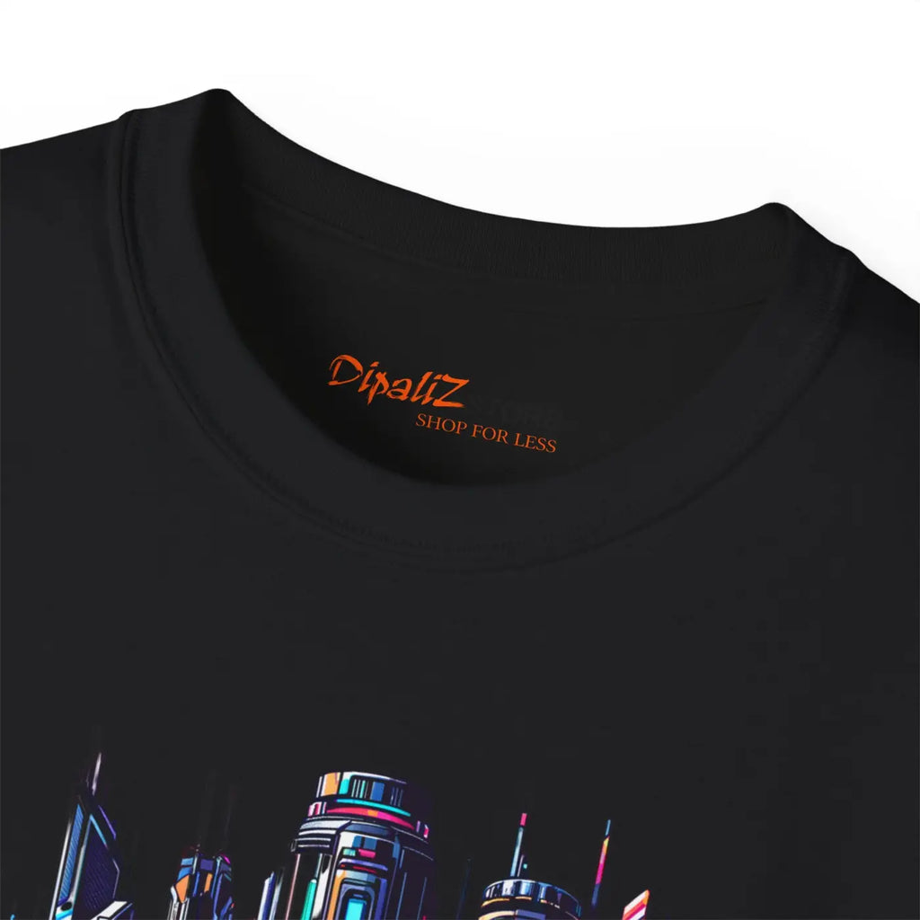 Car in Futuristic City Cotton Tee – Eco-friendly - Dipaliz