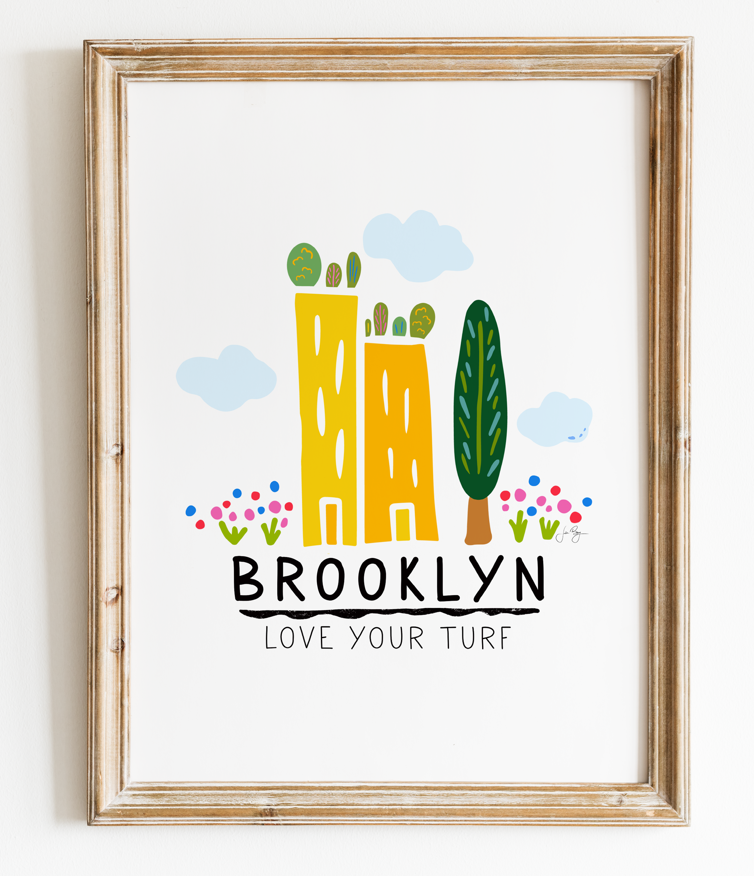 "Green Cities" (Brooklyn) Colorful Eco-Art Print 5x7"