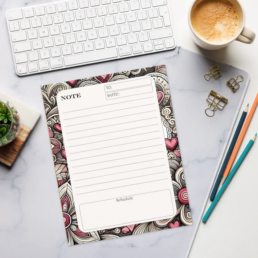 Heart Notepad Daily – Eco Friendly 6x9 Planner - Dipaliz