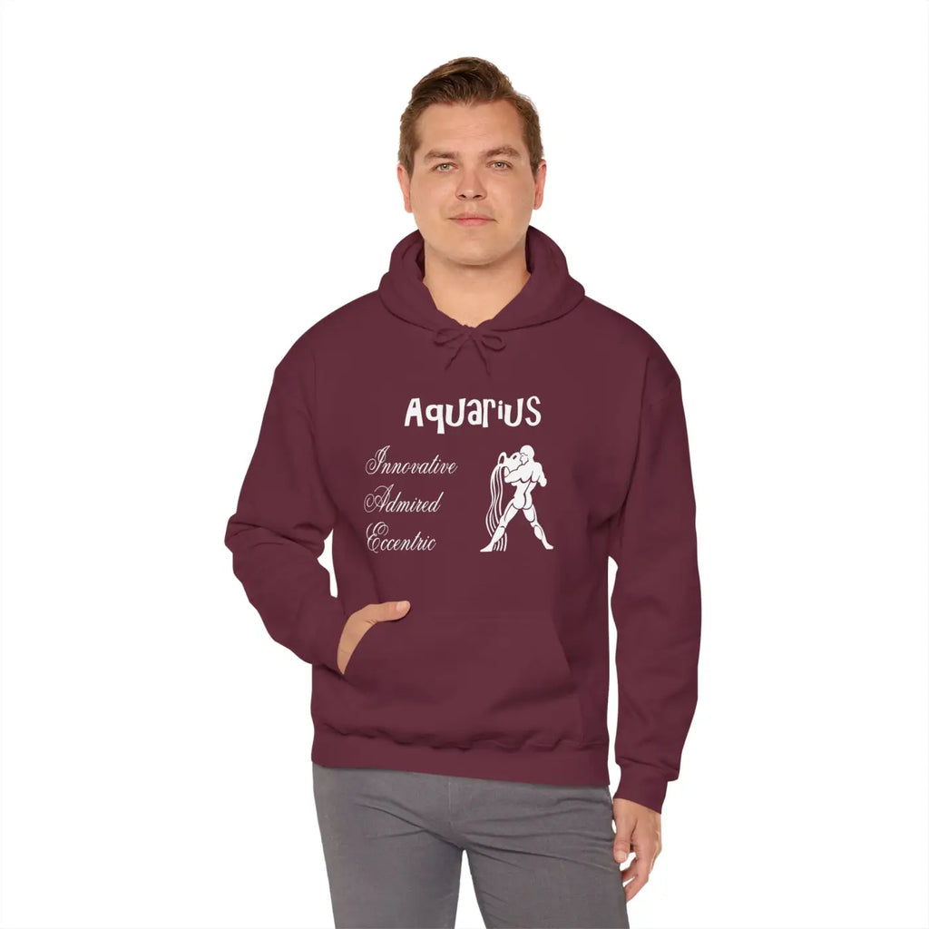 Aquarius Zodiac Sign Hooded Sweatshirt – Eco-friendly - Dipaliz