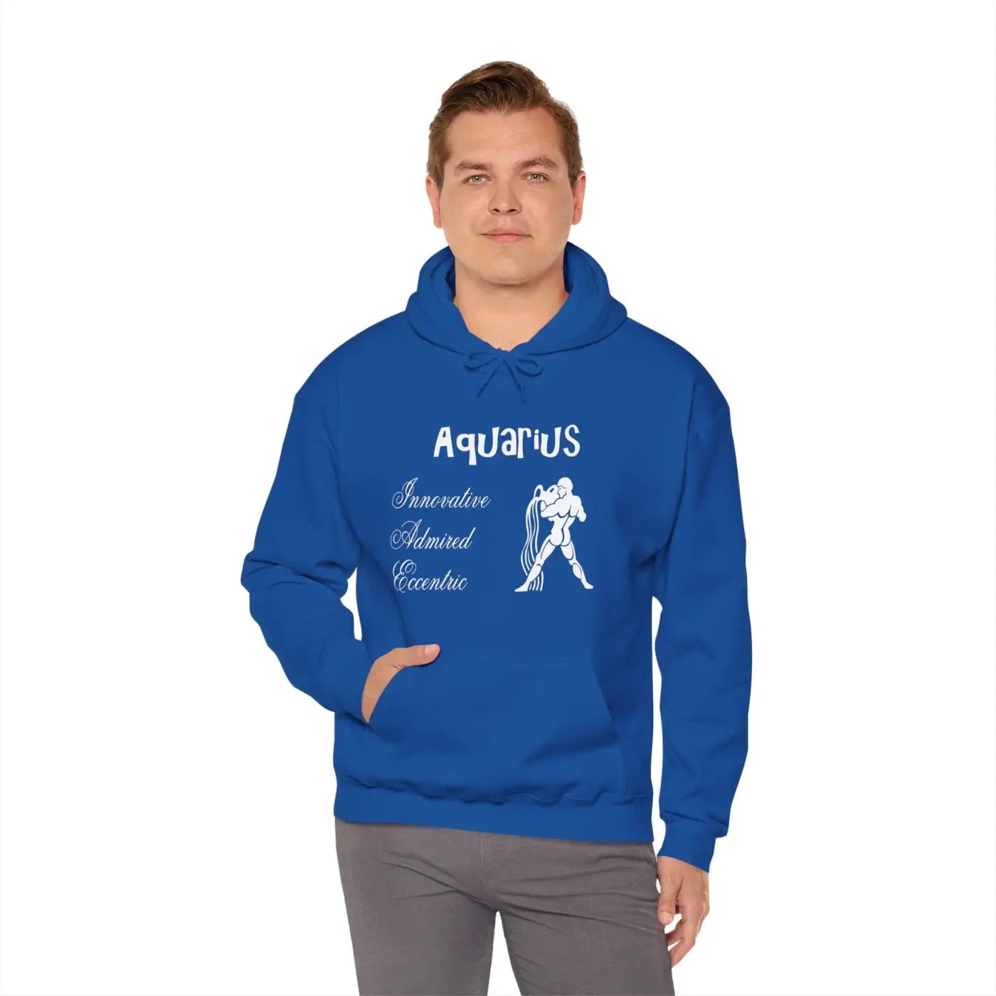 Aquarius Zodiac Sign Hooded Sweatshirt – Eco-friendly - Dipaliz