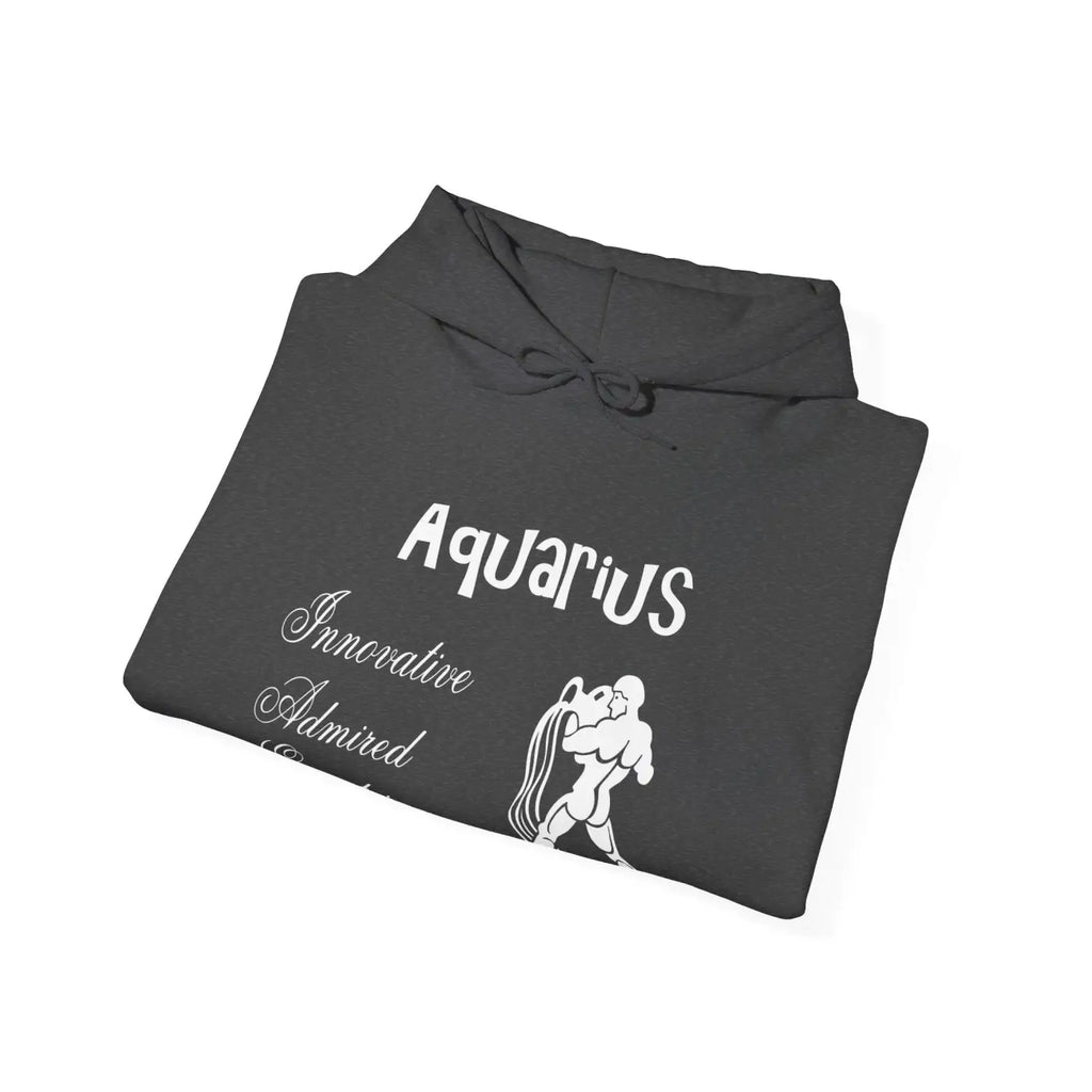 Aquarius Zodiac Sign Hooded Sweatshirt – Eco-friendly - Dipaliz
