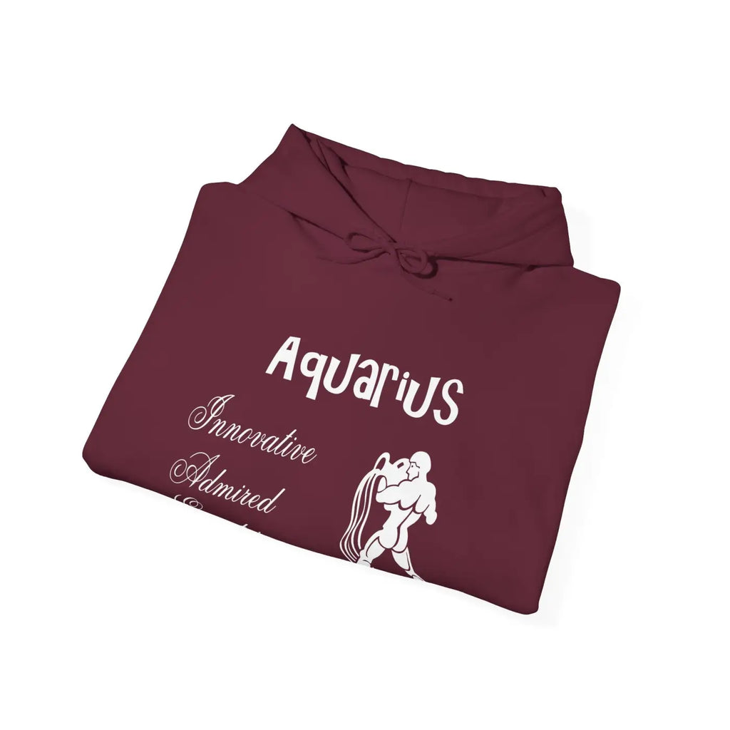 Aquarius Zodiac Sign Hooded Sweatshirt – Eco-friendly - Dipaliz