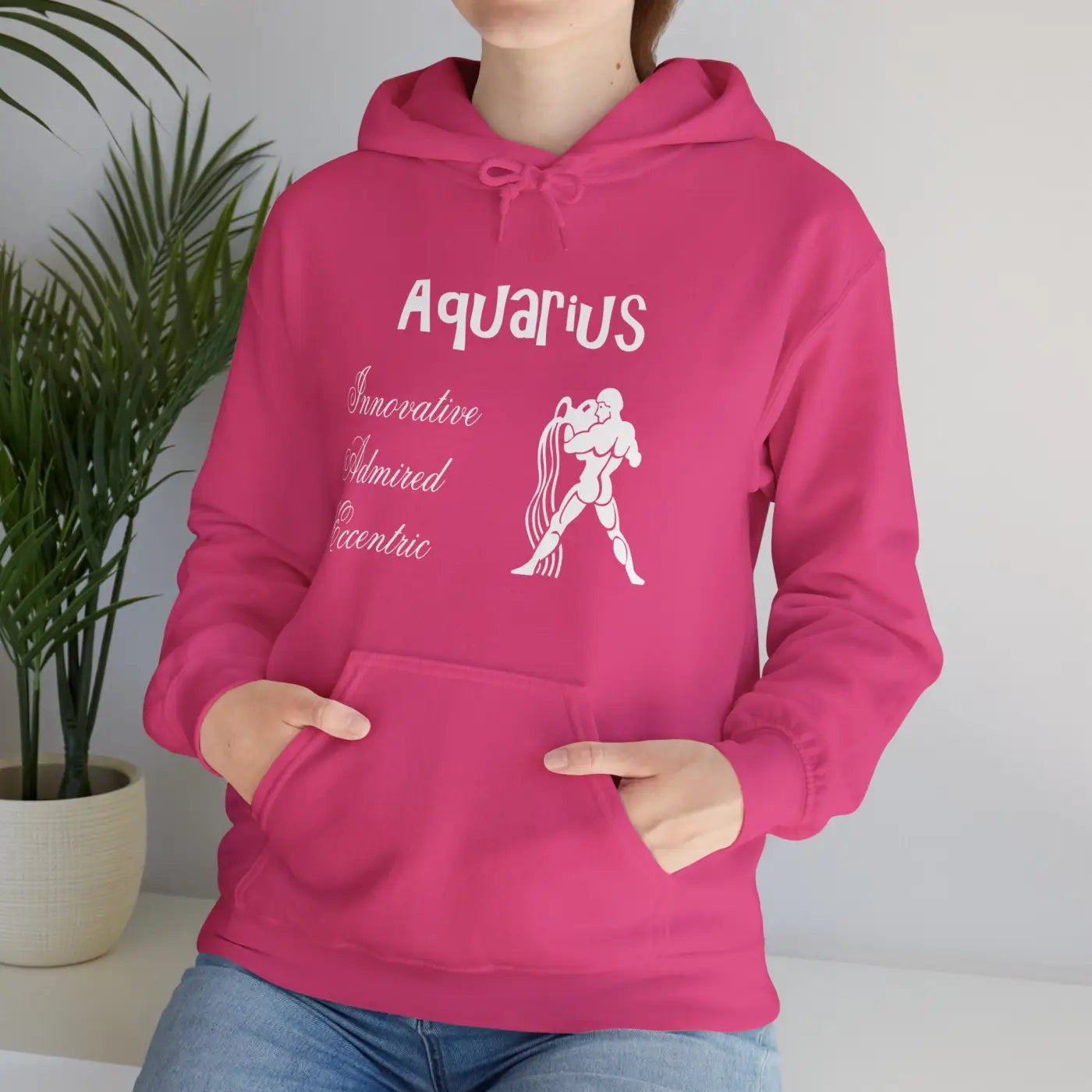 Aquarius Zodiac Sign Hooded Sweatshirt – Eco-friendly - Dipaliz