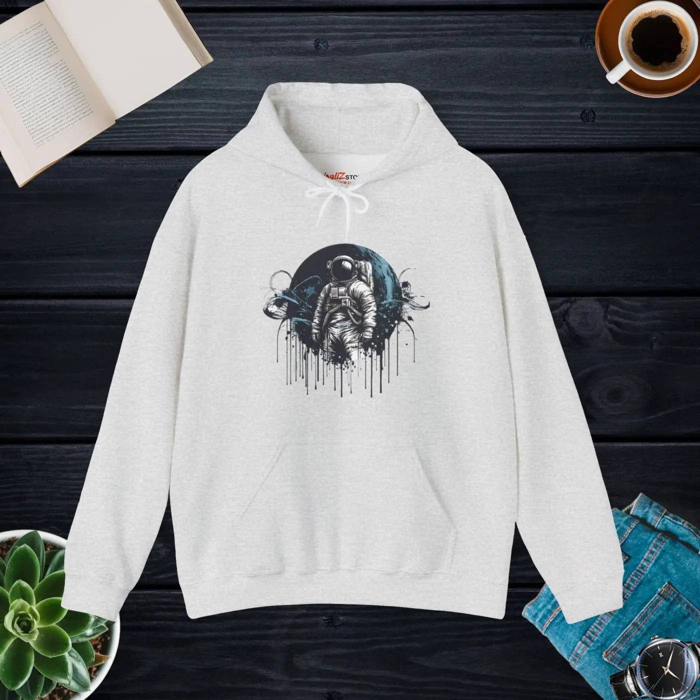 Astronaut in Space Hoodie – Eco-friendly Gift - Dipaliz