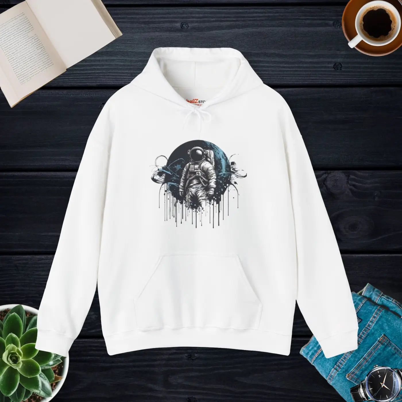 Astronaut in Space Hoodie – Eco-friendly Gift - Dipaliz