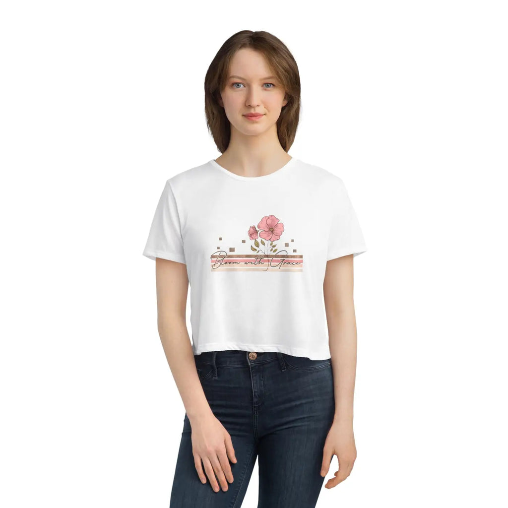 Bloom Floral Flowy Cropped Tee – Eco Friendly - Dipaliz