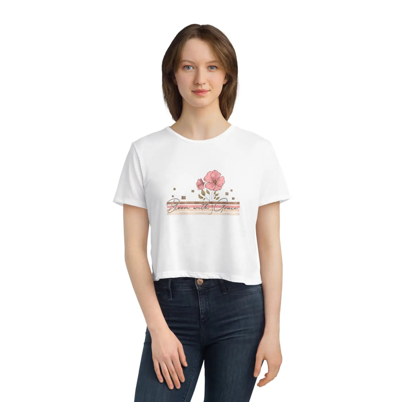 Bloom Floral Flowy Cropped Tee – Eco Friendly - Dipaliz
